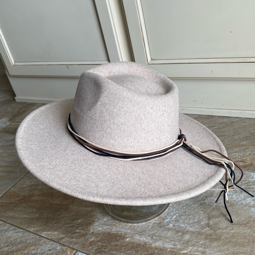 OATMEAL FELT FEDORA RANGER HAT - Picture 4 of 7